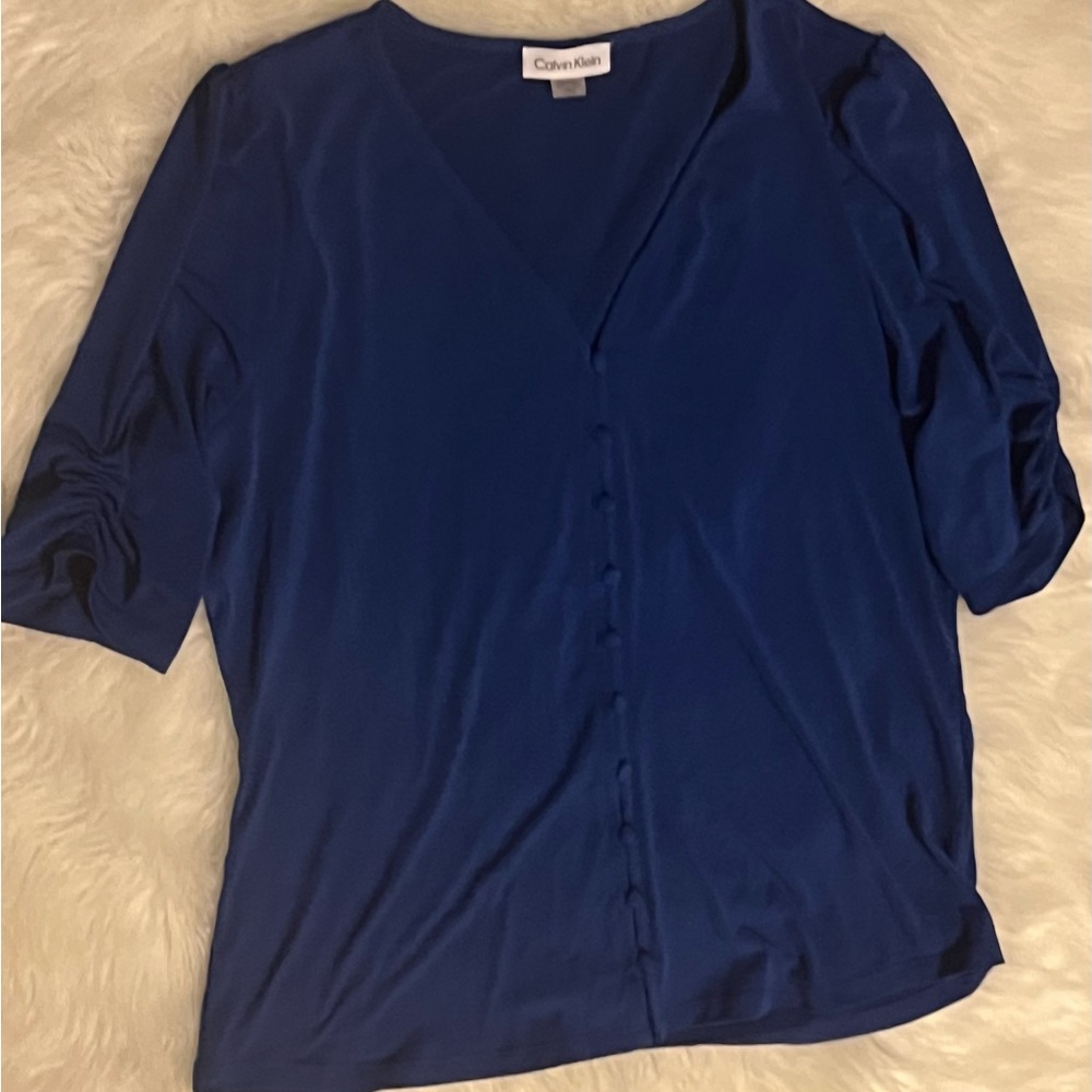 Calvin Klein Deep Blue Blouse size large